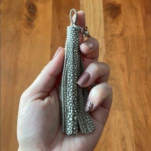Genuine leather handmade tassel keychain-charm